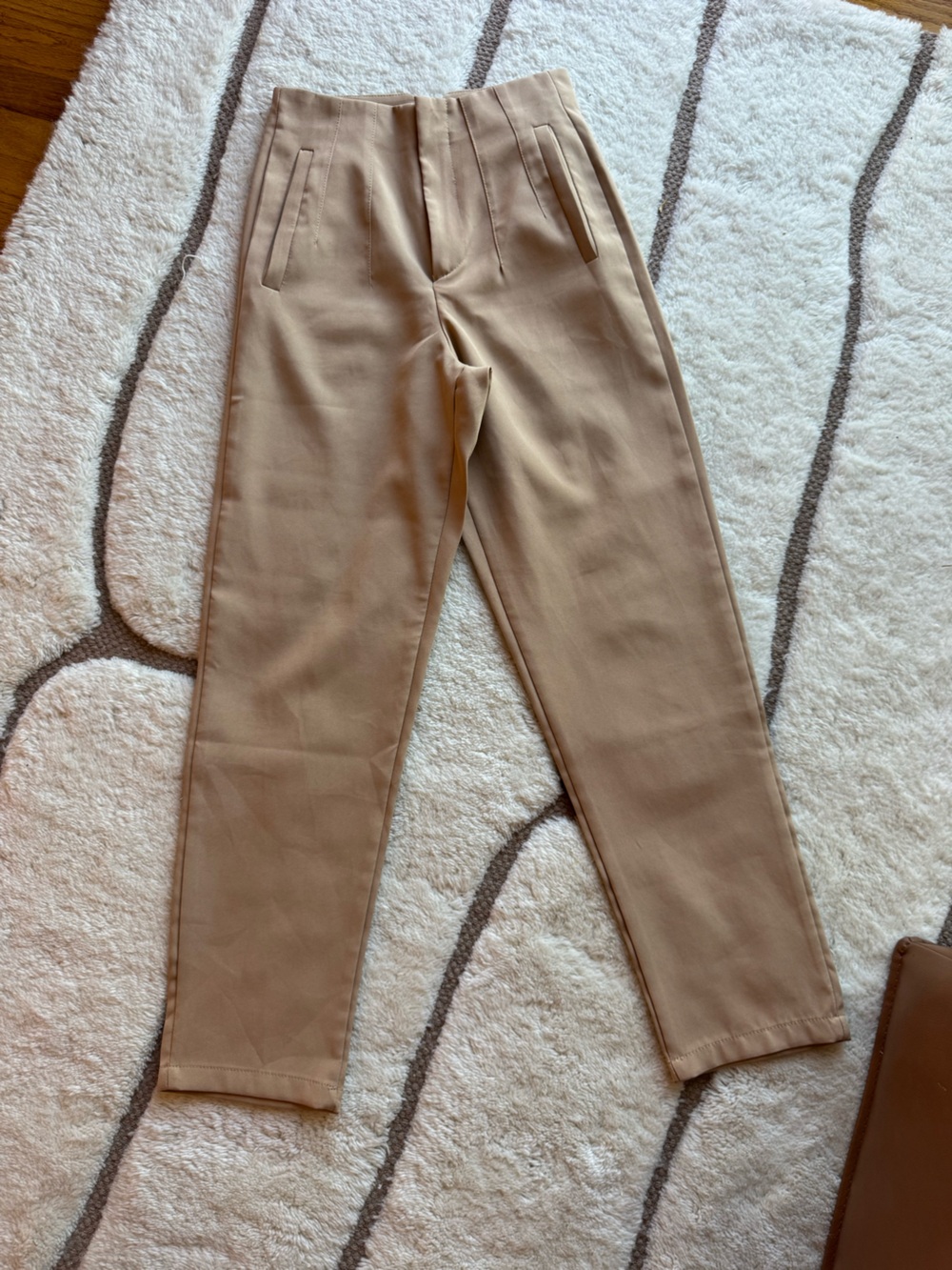 Camel/Tan Straight Leg Trousers